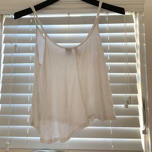 White summer crop top tank